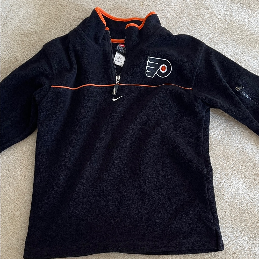 Nike Kids Black and Orange Flyers Fleece Quarterzip